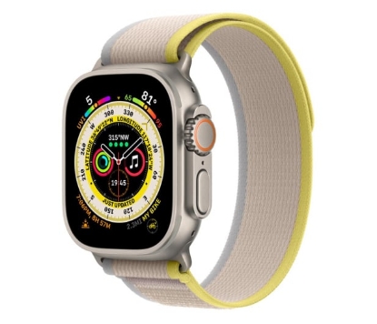 Изображение Умные часы Apple Watch Ultra Titanium/Yellow Beige Trail Loop S/M LTE - Apple Watch Ultra Titanium/Yellow Beige Trail Loop S/M LTE