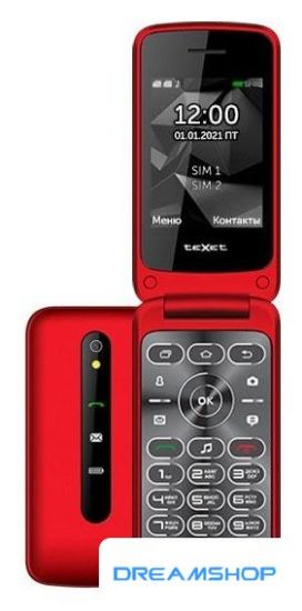 Изображение Смартфон Кнопочный телефон TeXet TM-408 (красный)